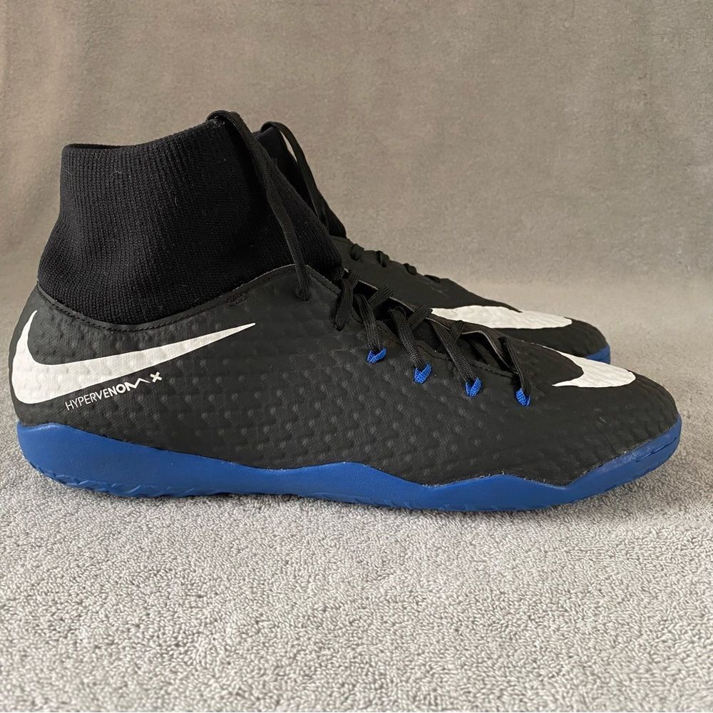 Nike Mens 13 Hypervenomx Phelon 3 Skin Fit Indoor Soccer Shoes 917768-002 Black